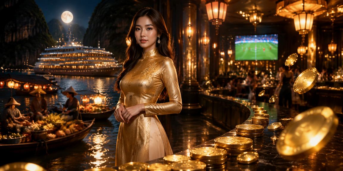 Phong cảnh vịnh Hạ Long với chủ đề đặt cược thể thao